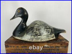 Exceptional Frank Strey Drake Bluebill Duck Decoy, His Best Form Oshkosh, Wi