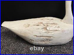 F&S Duck Decoys Large, Hand-Carved Wooden Swan / Goose Decoy, 21 Long