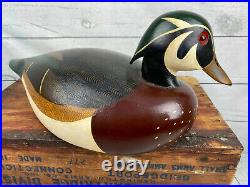 Fantastic Ken Harris Wood Duck Decoy Exceptional Paint Bill Towner Brass Plug
