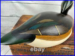 Fantastic Ken Harris Wood Duck Decoy Exceptional Paint Bill Towner Brass Plug