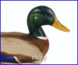 Ferguson Decoy Mallard Duck Painted Carved Wood Glass Eyes Tom And Linda Vintage