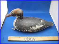 Fine Old PAINTED WOOD DUCK DECOY-12 1/2 Inch-Inserted Head
