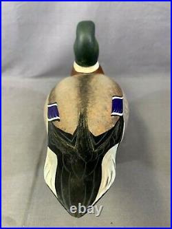 Great Hollow Mallard Duck Decoy by David Rhodes Absecon NJ Signed & Branded