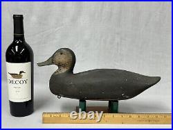 Great Vintage Black Duck Decoy New Jersey Carver Unknown Original Paint