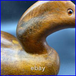 Jack Brackney Black Duck Decoy Signed 1979 Glass Eyes Beauty