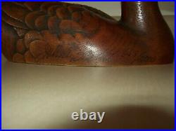 Jules A BouilletSigned Limited Ed. Carved Wood Resin Duck DecoyDrake Mallard