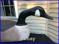 LARGE 29 Carved Painted Canadian Goose Decoy Stamped CW Charles Pete Wilbur