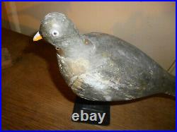 L@@K 3 Antique/Vintage Wooden Decoy Pigeons