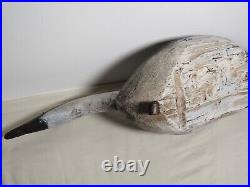 Large Loon Hand Carved Painted Wood Duck Decoy Vintage Bird
