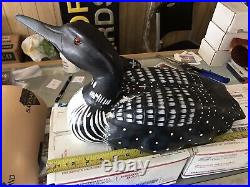 Large wooden Loon Duck Decoy