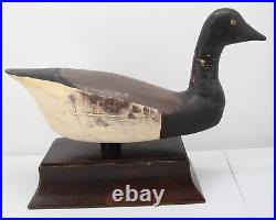 Lloyd Parker New Jersey Brant Decoy Duck Wood Antique ca 1910 White Black Brown