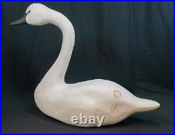 M. DeNIKE Large Swan Hand Carved Decoy 1984 (MBP)
