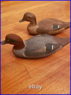 Madison Mitchell Green Wing Teal Vintage Duck Decoy Pair Signed