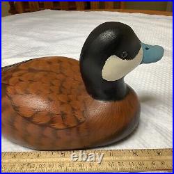 Magnificent Drake Ruddy Duck Decoy! Hand Painted By Claire Molson