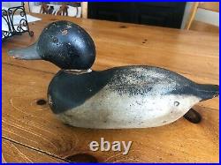 Mason Antique Wooden Duck Decoy Grey Black