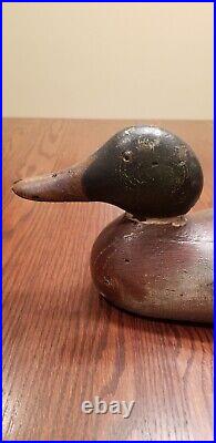 Mason Mallard Drake Glass Eye Flat Bottom 100 Year Old Original Duck Decoy