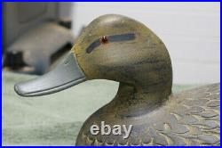 Michigan Decoy, Hand carved Black Duck, Carved feathers, never used, Branded