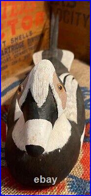 OLD SQUAW Drake Duck Decoy Solid Wood Hand Carved Painted 2 Feet Long