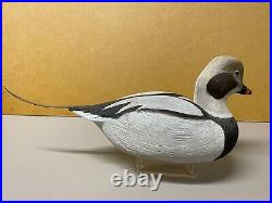 Old Squaw Duck Decoy By Bob McGuire, 1975, Signed, Glass Eyes, Turned Head