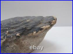 Old Wood Hand Carved Canadian Goose Decoy With Original Lead Weight (b1a712b)