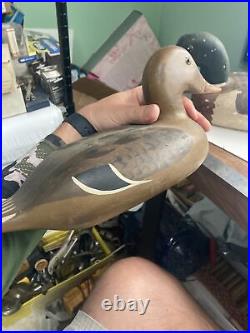 Original Paint Vintage Wooden Duck Decoy CC Cutting Pekin IL Mallard Hen Drake
