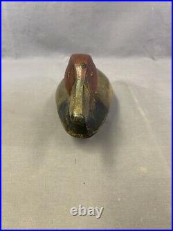Outstanding/Rare Antique Cast Iron Redhead Duck Sinkbox Decoy Full Size 20 Lbs