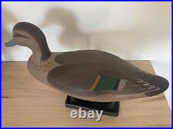 Pair Patrick Vincenti Wooden Green Winged Teal Duck Decoy Upper Chesapeake Bay