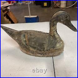 RARE Antique Early 1920s Iron Bottom Metal Duck Decoy By Anderson Decoys