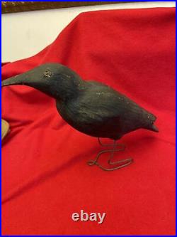 RARE Vintage Crow Decoy Glass Eyes Antique Hunting Bird Gun Geese Hunt 10034