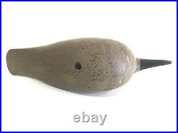 RARE Vintage Miniature Black Duck/ Shorebird Decoy, 7 tall-Wooden Hand Carved