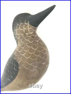 RARE Vintage Miniature Black Duck/ Shorebird Decoy, 7 tall-Wooden Hand Carved