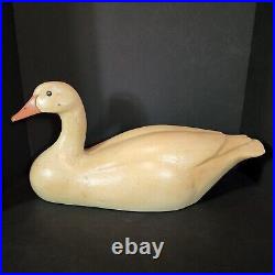 Rare Vtg Hand Carved Wooden Goose Hunting Decoy Folk Art Primitives Sculpture