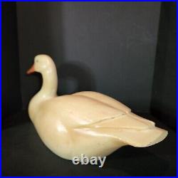 Rare Vtg Hand Carved Wooden Goose Hunting Decoy Folk Art Primitives Sculpture