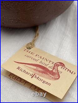 Richard A. Morgan RAM Wood Ruddy Duck Decoy Signed Solid Wood Vintage 1992