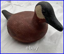 Richard A. Morgan Solid Wood Duck Decoy Signed RAM Ruddy Vintage