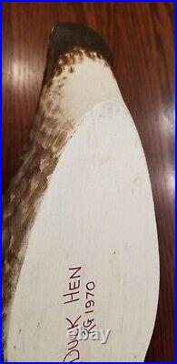 Roy Guge Wood Duck Hen Vintage Carved Duck Decoy Father Of Bob Guge