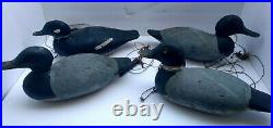Set Of 4 Vintage Duck Decoy Decoys Wooden Weighted NICE