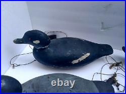 Set Of 4 Vintage Duck Decoy Decoys Wooden Weighted NICE