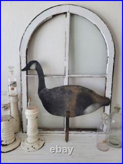 Set Of Three Vintage Antique Primitive Handmade Flat Wood Goose Decoy