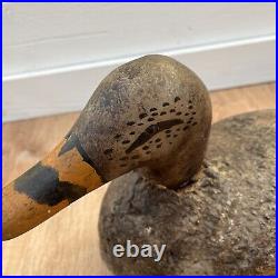 Set of Antique Hand Carved Cork Wooden Duck Decoy's with Glass Eye's mallards XL