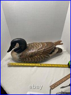 Signed Hersey Kyle Jr Carved Wood Canada Goose Decoy 21 long