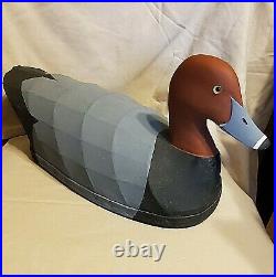 Signed Nick Sapone Ns Wanchese N C Red Head Canvas Decoy