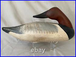 Sleeper Canvas Back Drake Duck Decoy by Capt. Harry Jobes, Signed, Weighted Keel
