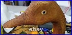 Solid Wood Large 23 Handmade Carved Wooden Duck Swan Decoy with glass eyes Canada