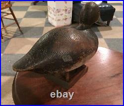 Super Vintage Old Redhead Hen Duck Decoy Original Paint Solid Body And Rasping