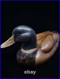 Tannereye Leather Covered Decoy Magnum Mallard Duck SIGNED