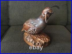 Tom Taber Wooden Carved Quail Signed Early Decoy Sculpture Statue
