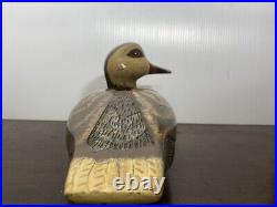 UNIQUE Mallard Hen Hand Carved And Painted DUCK DECOY SIGNED Vintage Female