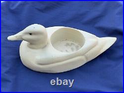 VINTAGE 1985-Ceramic Duck Decoy House Planter Signed by Rick Stahnke-Weighs 3lbs