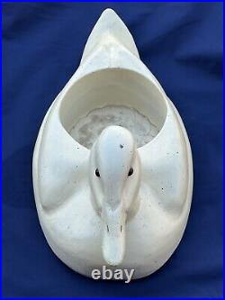 VINTAGE 1985-Ceramic Duck Decoy House Planter Signed by Rick Stahnke-Weighs 3lbs